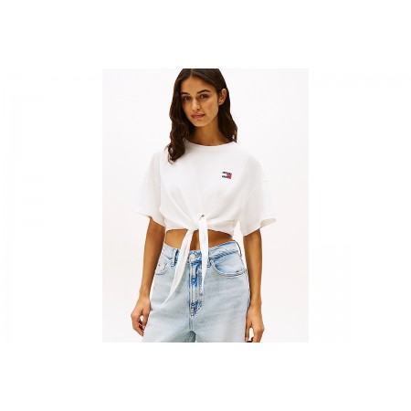 Tommy Jeans Reg Waist Tie Crop Top Κοντομάνικο Γυναικείο 