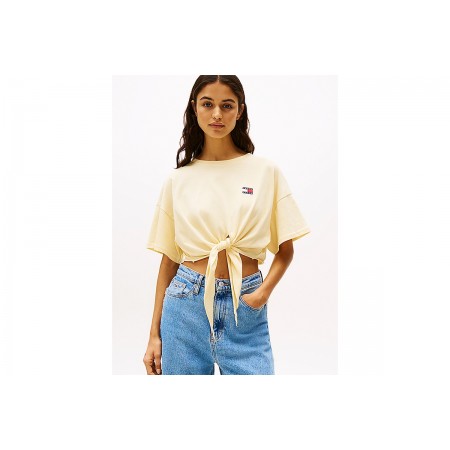 Tommy Jeans Reg Waist Tie Crop Top Κοντομάνικο Γυναικείο 