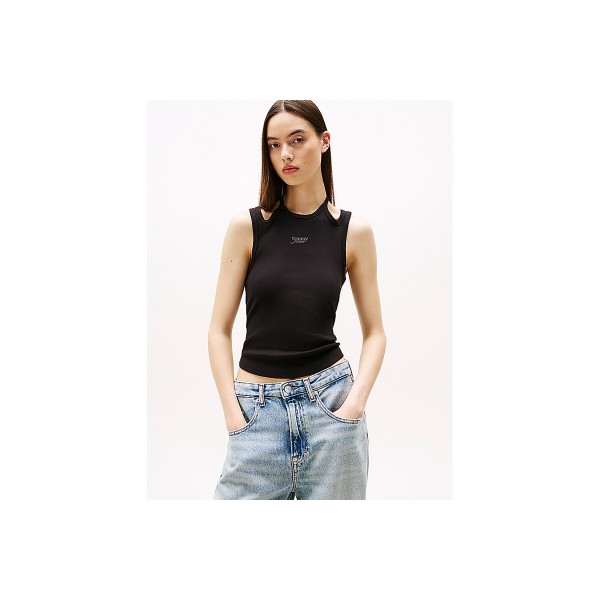 Tommy Jeans Ribbed Slim Halterneck Μπλούζα Αμάνικη Γυναικεία (DW0DW20325 BDS)