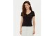Tommy Jeans Slim V-Neck Γυναικείο Κοντομάνικο T-Shirt Μαύρο