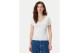 Tommy Jeans Slim V-Neck Γυναικείο Κοντομάνικο T-Shirt Εκρού