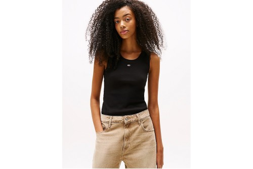 Tommy Jeans Essential Rib Μπλούζα Αμάνικη Γυναικεία (DW0DW20673 BDS)