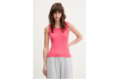 Tommy Jeans Ribbed Slim Scoop Neck Μπλούζα Αμάνικη Γυναικεία (DW0DW20673 TIE)