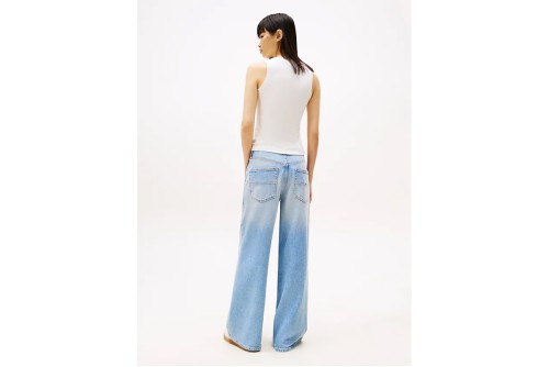 Tommy Jeans Ribbed Slim Scoop Neck Μπλούζα Αμάνικη Γυναικεία (DW0DW20673 YBL)