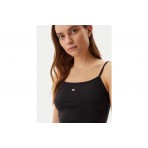 Tommy Jeans Essential Logo Strap Γυναικεία Αμάνικη Μπλούζα Μαύρη
