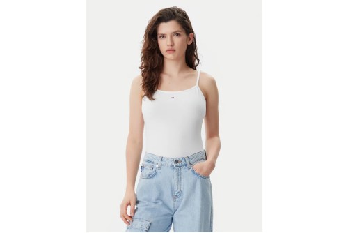 Tommy Jeans Essential Logo Strap Μπλούζα Αμάνικη Γυναικεία (DW0DW20675 YBL)