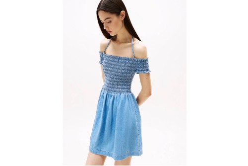 Tommy Jeans Chambray Fit And Flare Φόρεμα Mini Γυναικείο (DW0DW20677 1A4)