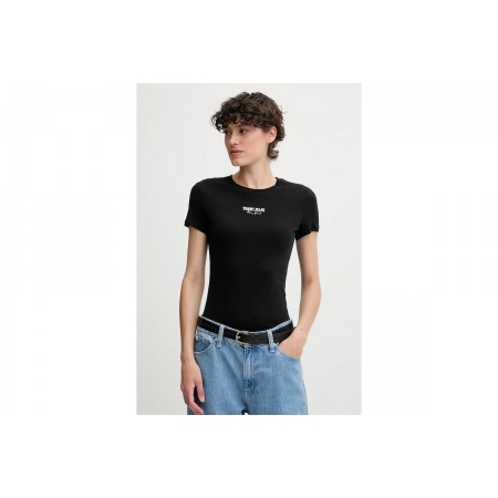 Tommy Jeans Essential Γυναικείο Κοντομάνικο T-Shirt Μαύρο