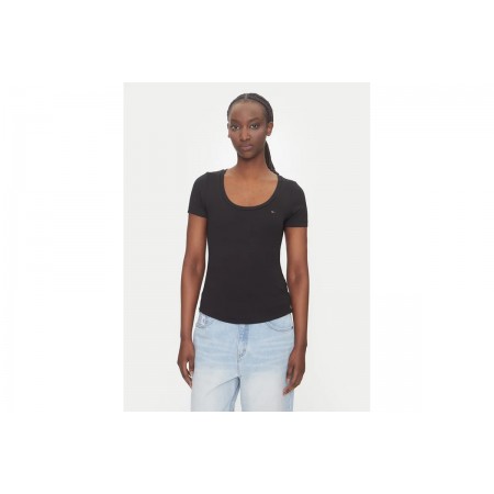 Tommy Jeans Essential Γυναικείο Κοντομάνικο T-Shirt Μαύρο