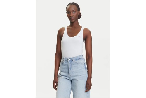 Tommy Jeans Soft Rib Regular Fit Μπλούζα Αμάνικη Γυναικεία (DW0DW20917 YBL)