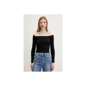 Tommy Jeans Essential Slim Fit Μπλούζα Με Λαιμόκοψη Γυναικεία (DW0DW20919 BDS)