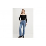 Tommy Jeans Essential Slim Fit Γυναικεία Μακρυμάνικη Μπλούζα Μαύρη