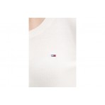 Tommy Jeans Essential Γυναικεία Βαμβακερή Ζακέτα Εκρού