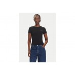 Tommy Jeans Linear Γυναικείο Κοντομάνικο T-Shirt Μαύρο