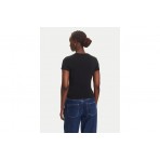 Tommy Jeans Linear Γυναικείο Κοντομάνικο T-Shirt Μαύρο