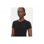 Tommy Jeans Linear Γυναικείο Κοντομάνικο T-Shirt Μαύρο