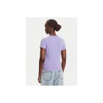 Tommy Jeans Linear Γυναικείο Κοντομάνικο T-Shirt Λιλά
