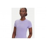 Tommy Jeans Linear Γυναικείο Κοντομάνικο T-Shirt Λιλά