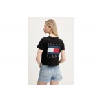 Tommy Jeans Γυναικείο Κοντομάνικο Crop T-Shirt Μαύρο