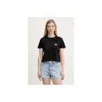 Tommy Jeans Γυναικείο Κοντομάνικο Crop T-Shirt Μαύρο