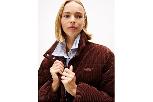 Tommy Jeans Relaxed Corduroy Cropped  Μπουφάν Puffer Γυναικείο (DW0DW21658 GS7)