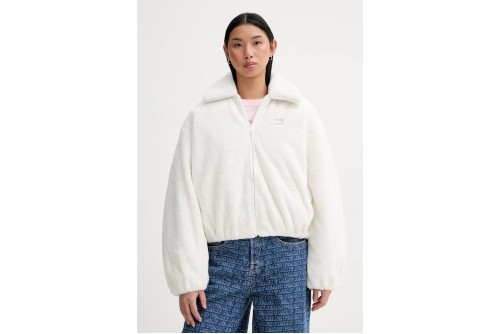 Tommy Jeans Badge Faux Fur Bomber Γούνα Συνθετική Γυναικεία (DW0DW21669 YBH)