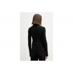 Tommy Jeans Rib-Knit Slim Μπλούζα Μακρυμάνικη Polo Γυναικεία (DW0DW21829 BDS)