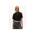 Tommy Jeans Boxy Badge Γυναικείο Κοντομάνικο T-Shirt Μαύρο