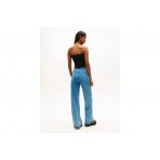 Tommy Jeans Slim Bandeau Rib Γυναικείο Αμάνικο Top Μαύρο