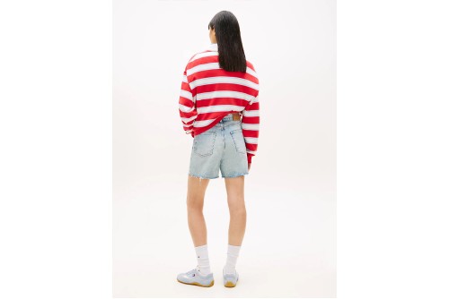 Tommy Jeans Faded Straight Leg Mom Σορτς Τζιν Γυναικείο (DW0DW22694 1AB)