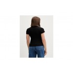 Tommy Jeans Slim Essential Logo Rib Γυναικείο Κοντομάνικο T-Shirt Μαύρο