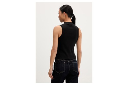 Tommy Jeans Slim Fit Badge Rib Μπλούζα Αμάνικη Γυναικεία (DW0DW23478 BDS)