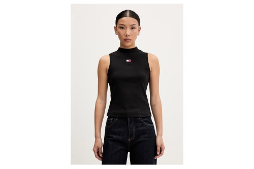Tommy Jeans Slim Fit Badge Rib Μπλούζα Αμάνικη Γυναικεία (DW0DW23478 BDS)