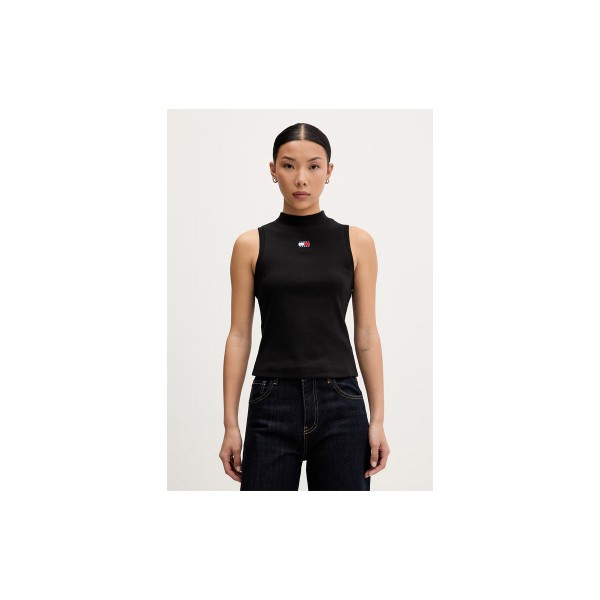 Tommy Jeans Slim Fit Badge Rib Μπλούζα Αμάνικη Γυναικεία (DW0DW23478 BDS)