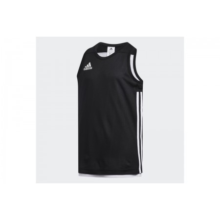 Adidas Performance 3G Speed Παιδική Αμάνικη Μπασκετική Μπλούζα Διπλής Όψεως Μαύρη, Λευκή