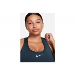 Nike Swoosh Medium Support Γυναικείο Μπουστάκι Πετρόλ