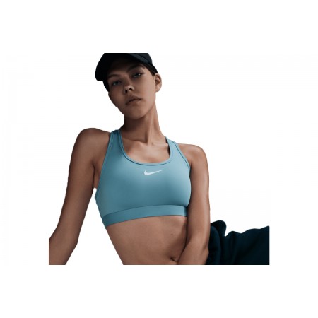 Nike Swoosh Medium Support Γυναικείο Μπουστάκι Οινοπνευματί