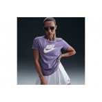 Nike Sportswear Essentials Γυναικείο Κοντομάνικο T-Shirt Μωβ, Λευκό