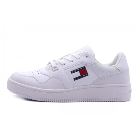 Tommy Jeans Retro Basket Ανδρικά Παπούτσια Λευκά