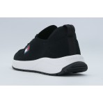 Tommy Jeans Runner Knitted Ανδρικά Sneakers Μαύρα, Λευκά