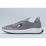 Tommy Jeans Runner Knitted Ανδρικά Sneakers Γκρι, Εκρού, Μαύρα
