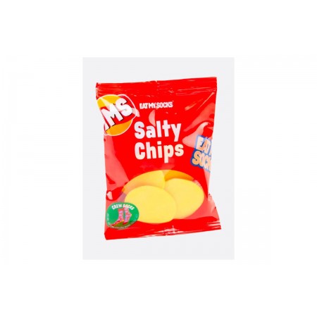 Eat My Socks Salty Chips Unisex Ψηλές Κάλτσες Κόκκινες, Λιλά, Κίτρινες 1 Ζευγάρι