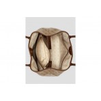 Guess Victtoria Logo 2 In 1 Γυναικεία Τσάντα Tote Μπεζ, Καφέ