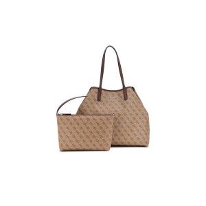 Guess Eco Victtoria Large 2 In 1 Τσάντα Tote (ESG951429 LATTE LOGO-BROWN)