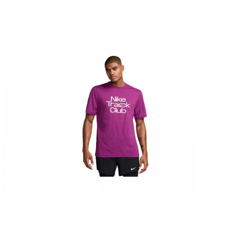 Nike Track Club Dri-FIT Ανδρικό Κοντομάνικο T-Shirt Μωβ