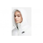 Nike Classic Puffer Γυναικείο Μπουφάν με Κουκούλα Λευκό
