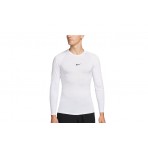 Nike Pro Dri-FIT Tight Ανδρική Μακρυμάνικη Μπλούζα Λευκή