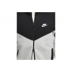 Nike Sportswear Tech Fleece Ανδρική Ζακέτα Με Κουκούλα Γκρι Μαύρη