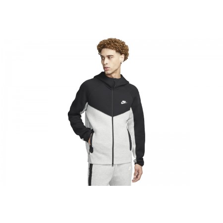 Nike Sportswear Tech Fleece Ζακέτα Με Κουκούλα Γκρι, Μαύρη