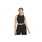 Nike Sportswear Chill Knit Γυναικείο Αμάνικο Crop Top Μαύρο